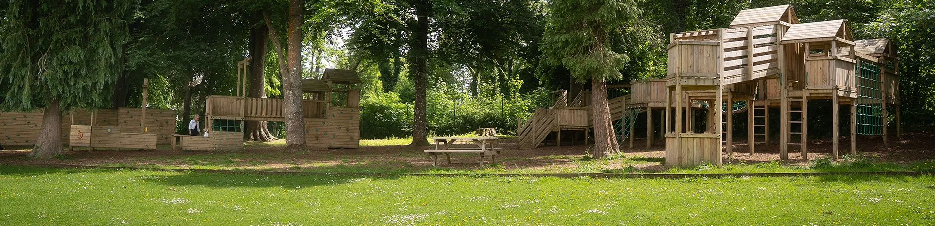 Commercial wooden playground equipment slider image